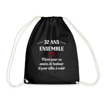 32 ans ensemble - Sac de sport léger - noir - Devant