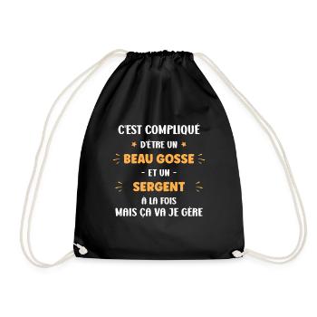 Beau gosse sergent - Sac de sport léger - noir - Devant