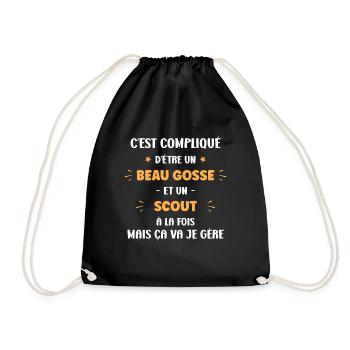Beau gosse homme scout - Sac de sport léger - noir - Devant