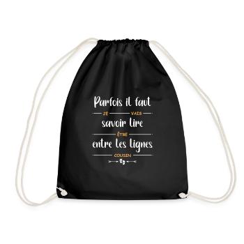 Je vais être cousin - Sac de sport léger - noir - Devant