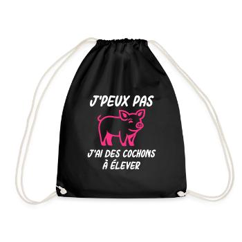 Eleveur de cochon - Sac de sport léger - noir - Devant