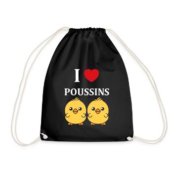 J'aime les poussins - Sac de sport léger - noir - Devant