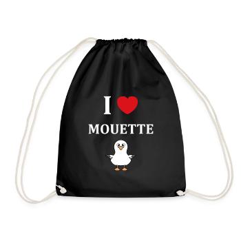 J'aime les mouettes - Sac de sport léger - noir - Devant