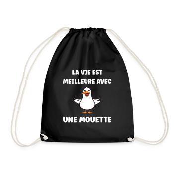 Humour petit mouette - Sac de sport léger - noir - Devant