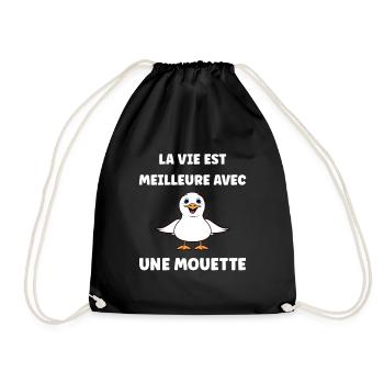 Humour petit mouette - Sac de sport léger - noir - Devant