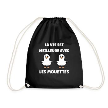 Humour petit mouette - Sac de sport léger - noir - Devant