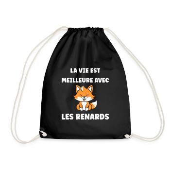 J'aime les renards - Sac de sport léger - noir - Devant