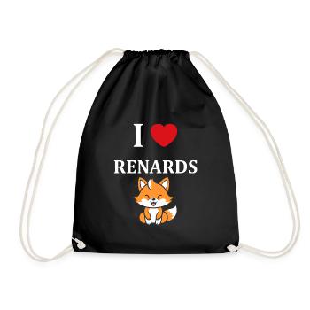 J'aime les renards - Sac de sport léger - noir - Devant