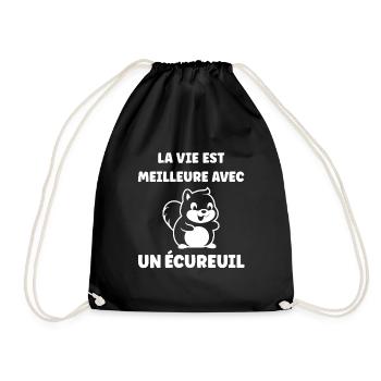 Humour petit écureuil - Sac de sport léger - noir - Devant