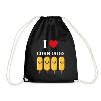 Corn dog food - Drawstring Bag - black - Front