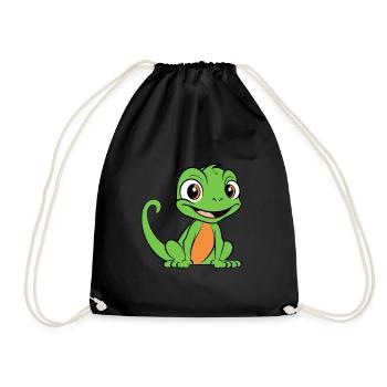 Humour petit lézard - Sac de sport léger - noir - Devant