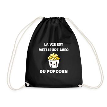 Humour pot de popcorn - Sac de sport léger - noir - Devant