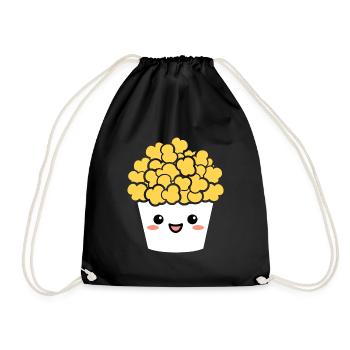 Popcorn Pot Humor - Drawstring Bag - black - Front