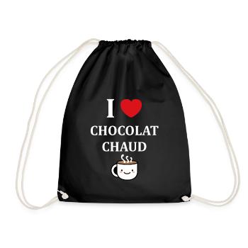 Humour petit chocolat chaud - Sac de sport léger - noir - Devant