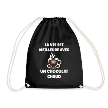 Humour petit chocolat chaud - Sac de sport léger - noir - Devant