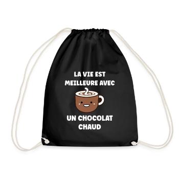 Humour petit chocolat chaud - Sac de sport léger - noir - Devant