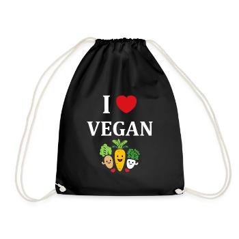Humour petit légumes vegan - Sac de sport léger - noir - Devant