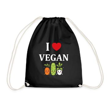 Humour petit légumes vegan - Sac de sport léger - noir - Devant