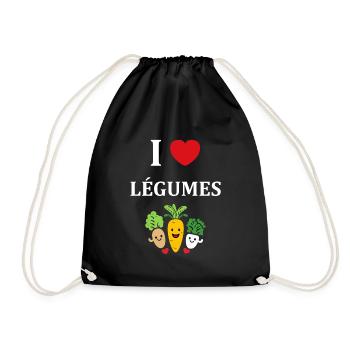 Humour petit légumes vegan - Sac de sport léger - noir - Devant