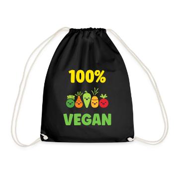 Humour petit légumes vegan - Sac de sport léger - noir - Devant