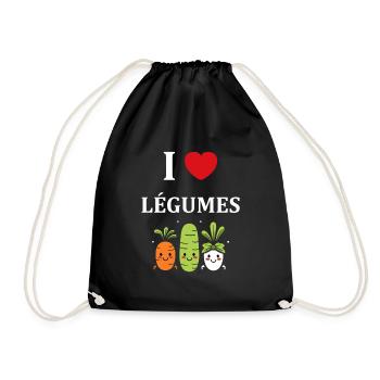 Humour petit légumes vegan - Sac de sport léger - noir - Devant