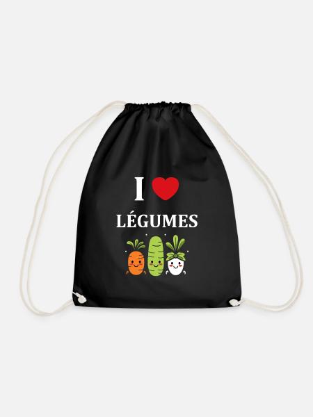 Humour petit légumes vegan - Sac de sport léger - noir