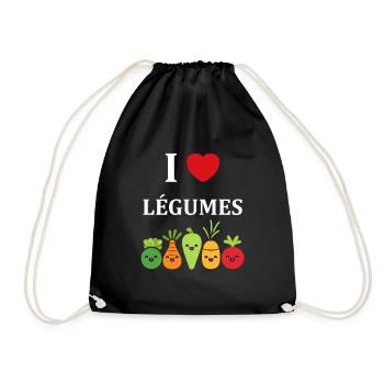 Humour petit légumes vegan - Sac de sport léger - noir - Devant