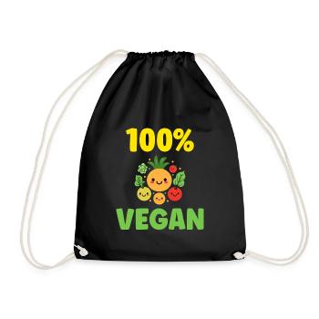 Humour petit légumes vegan - Sac de sport léger - noir - Devant