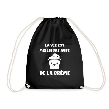 Humour crème fraiche - Sac de sport léger - noir - Devant