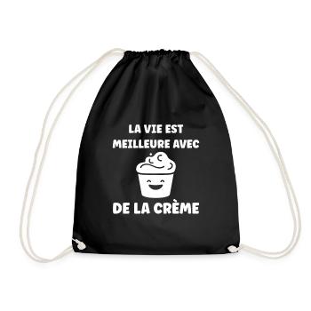 Humour crème fraiche - Sac de sport léger - noir - Devant