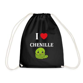 Chenilles insecte Amour petite chenille - Sac de sport léger - noir - Devant