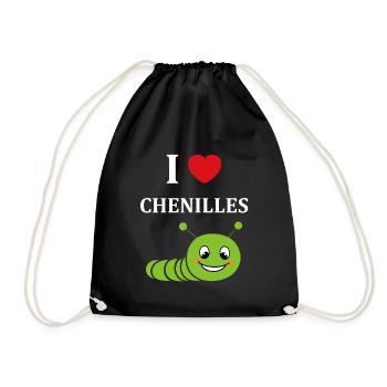 Chenilles insecte Amour petite chenille - Sac de sport léger - noir - Devant