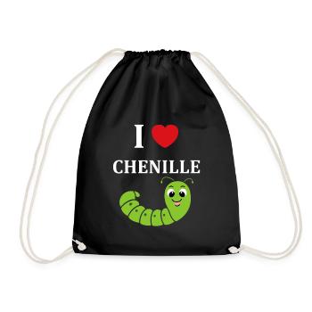 Chenilles insecte Amour petite chenille - Sac de sport léger - noir - Devant