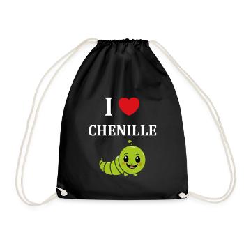Chenilles insecte Amour petite chenille - Sac de sport léger - noir - Devant
