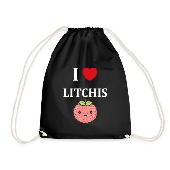 Fruit Humour petit litchi - Sac de sport léger - noir - Devant