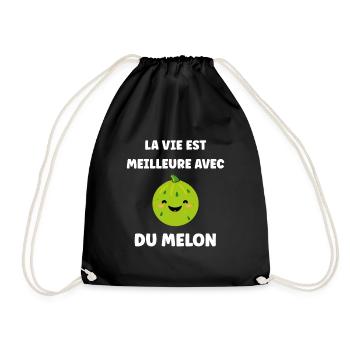 Fruit Humour petit Melon - Sac de sport léger - noir - Devant