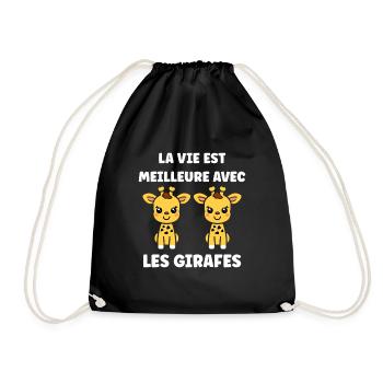 Humour petit bébé girafe - Sac de sport léger - noir - Devant