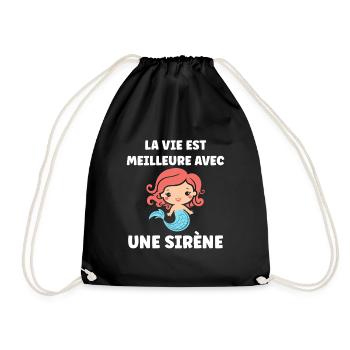 Humour petite sirène - Sac de sport léger - noir - Devant