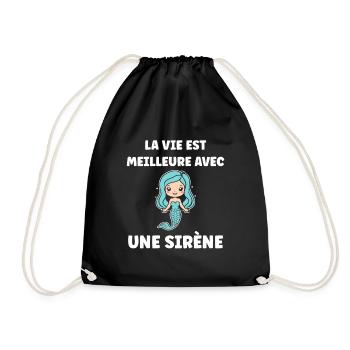 Humour petite sirène - Sac de sport léger - noir - Devant