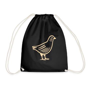 cailles petit oiseau caille - Sac de sport léger - noir - Devant