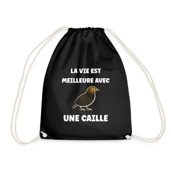 Humour Cailles oiseaux Petite caille - Sac de sport léger - noir - Devant
