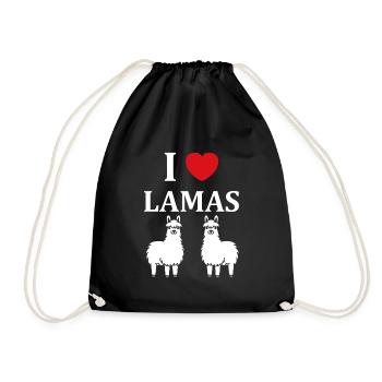 Humour mignon petit lama - Sac de sport léger - noir - Devant