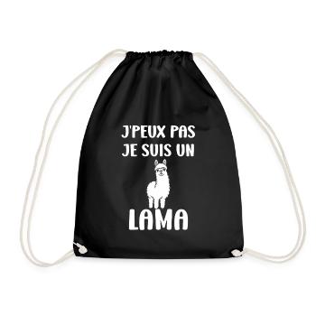 Humour mignon petit lama - Sac de sport léger - noir - Devant