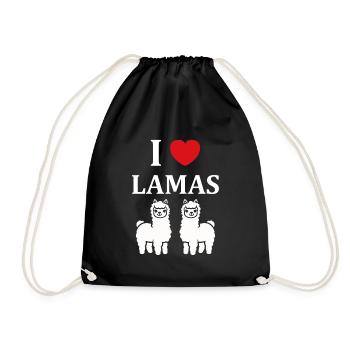 Humour mignon petit lama - Sac de sport léger - noir - Devant