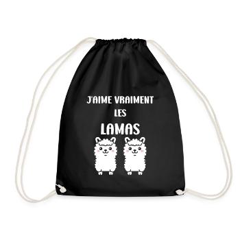 Humour mignon petit lama - Sac de sport léger - noir - Devant