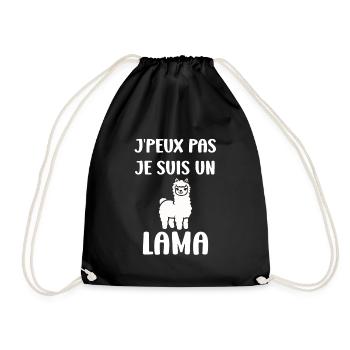 Humour mignon petit lama - Sac de sport léger - noir - Devant
