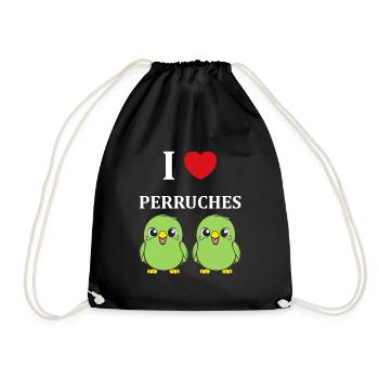 Oiseaux perruches humour petite perruche - Sac de sport léger - noir - Devant