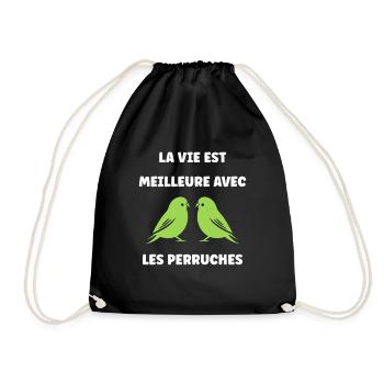 Oiseaux perruches humour petite perruche - Sac de sport léger - noir - Devant