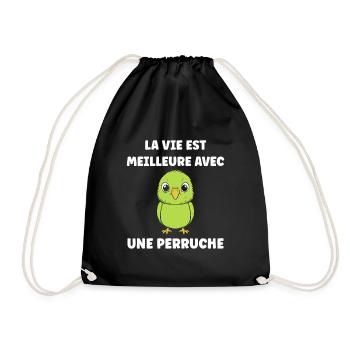 Oiseaux perruches humour petite perruche - Sac de sport léger - noir - Devant