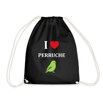 Oiseaux perruches humour petite perruche - Sac de sport léger - noir - Devant